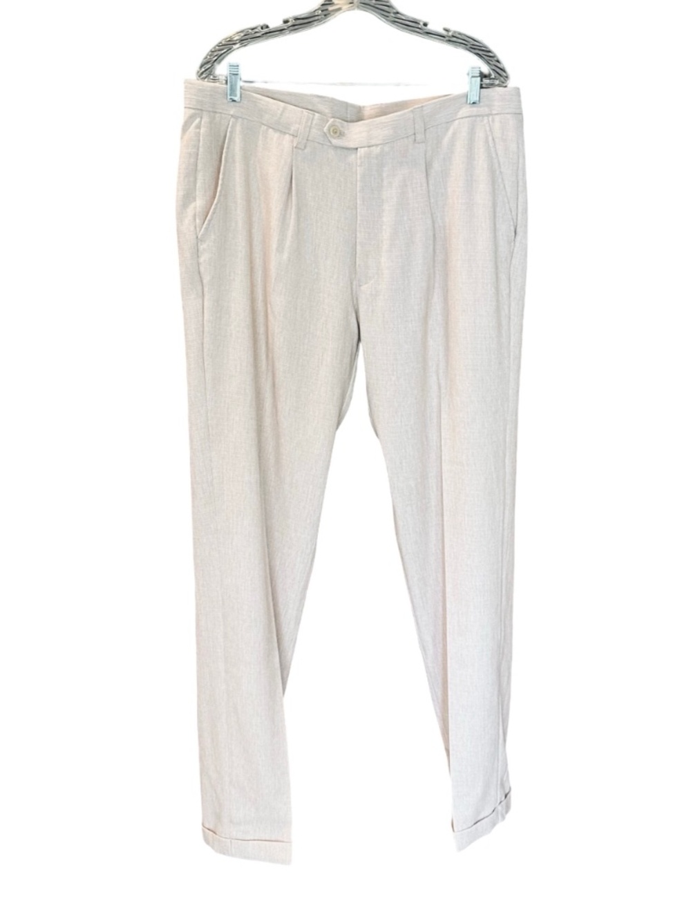 Rizzo Woman's Lightweight Dress Pants-Trousers Textured Cream/Oatmeal 38"x34”